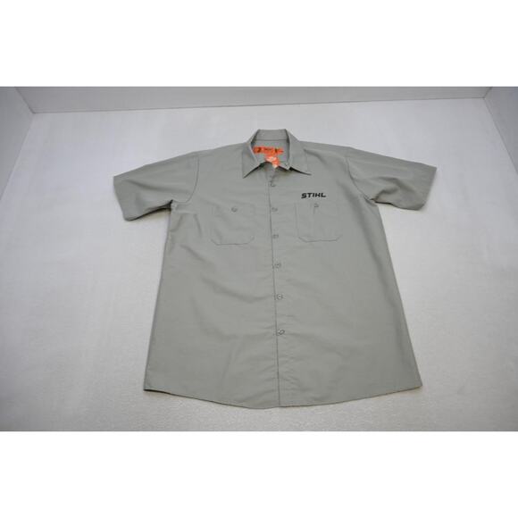 STIHL Button Up Work Shirt Polyester Cotton Red Kap Short Sleeve Mens Sz XL NWT - Picture 5 of 10